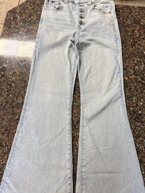 American Eagle Outfitters Light Blue High-Rise Flare Jeans